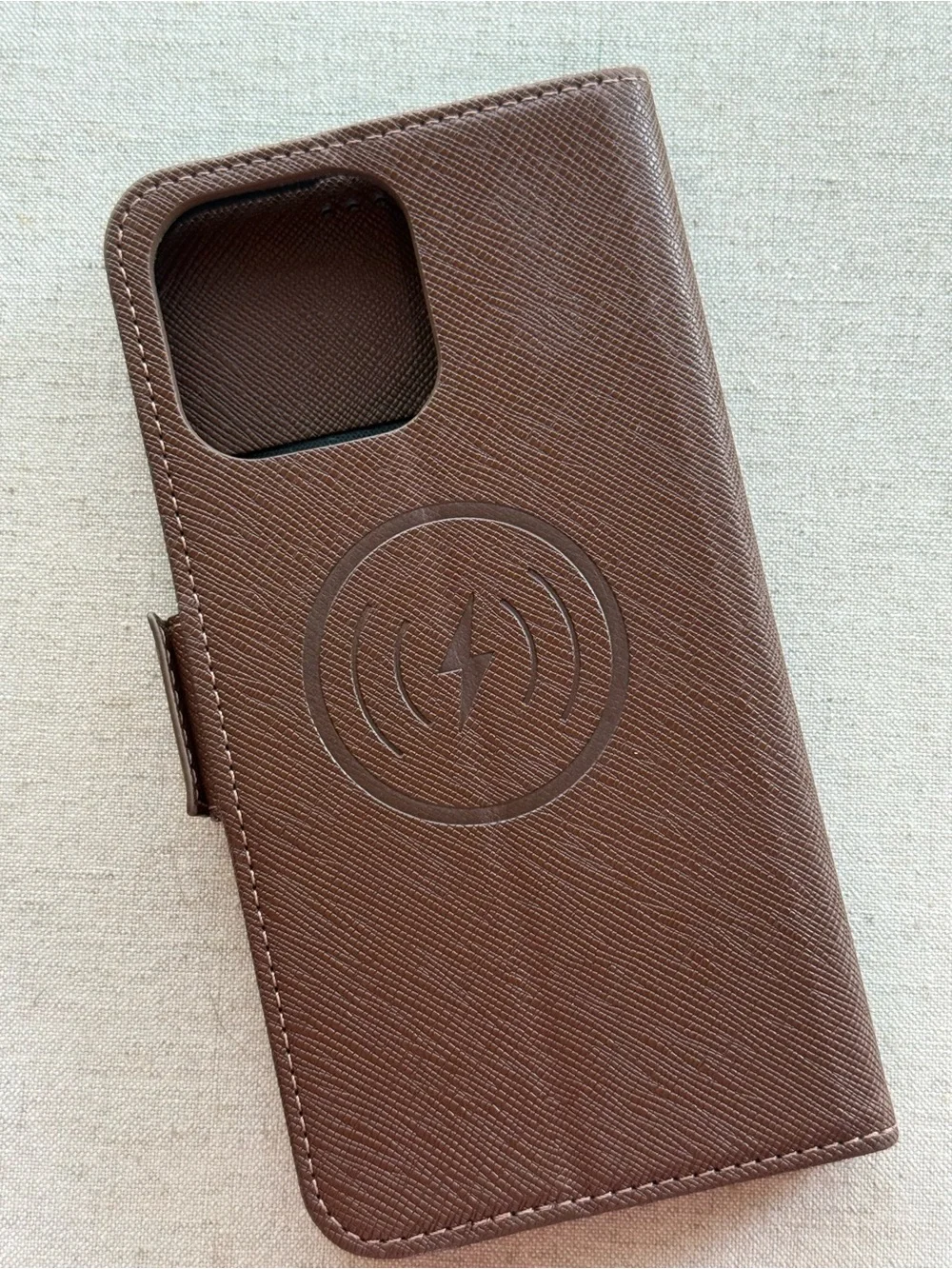 iPhone 14 Pro Max Brown Leather Wallet Case | Magnetic Closure | Card Holder
